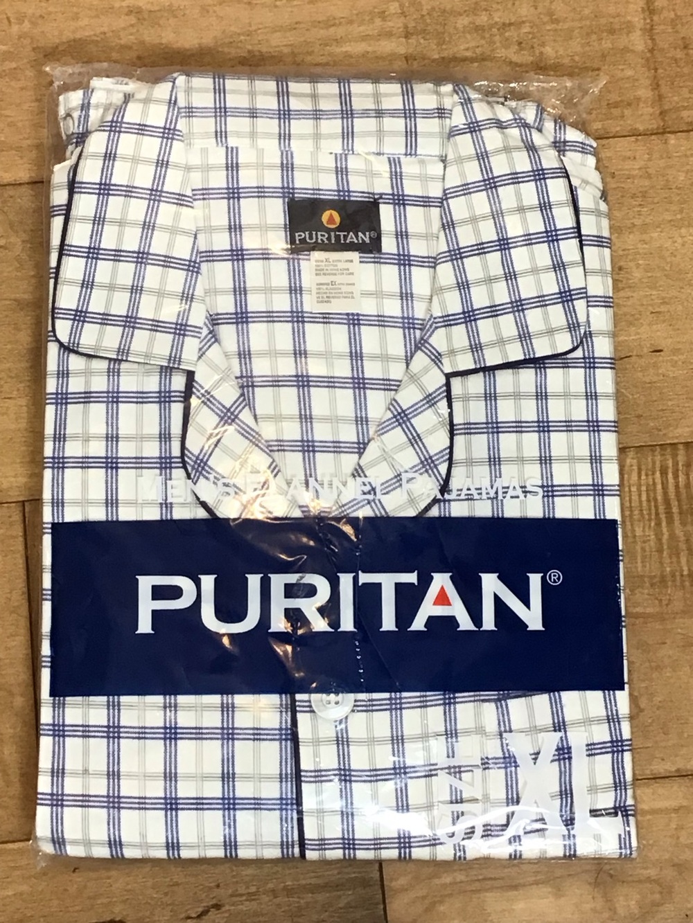 Vintage Puritan Men’s XL Plaid Flannel Pajama Set Full Length Pants Cotton NIP